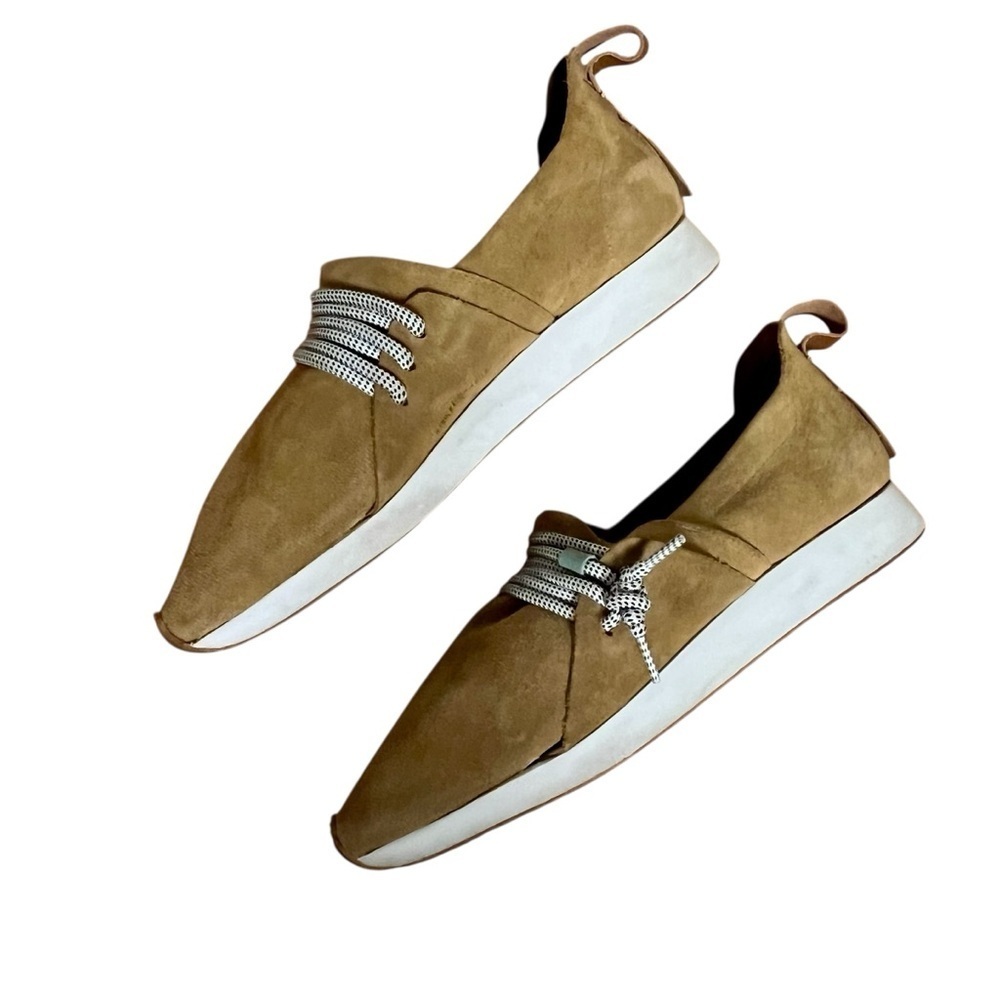COMUNITYmade Tan Suede Leather Slip-On Comfort Artisan Sneakers Slipper Size 9.5 - Picture 8 of 15